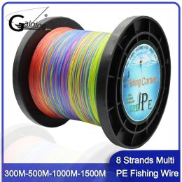 Lines Braided Fishing Line 8 Strands 300M/500M/1000M/1500M PE Wire 10LB220LB Multicolor Multifilament Fishing Line for Saltwater