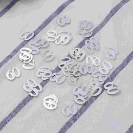 Party Decoration 1200pcs 60 Supplies Table For Birthday Anniversary ( Silver )