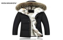 winter Men and women duck down jacket men039s coat parkas warm Rabbit fur collar Hooded Warm Down Coat Male Parkas men 2012043191787