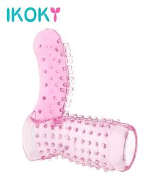 IKOKY Penis Cock Rings Erotic Finger Ring Penis Enlargerment Delay Ejaculation Sex Shop TPE Sex Toys for Men Thumb Design q1707187500409