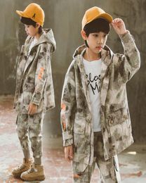 Teenage Boys Clothing Sets 2020 Spring Letter Camo Jacket Pants Sprot Suit for Boys Clothes Fashion Kids Costume 10 12 Years T20042702532