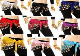 DHL Fedex 50 Pieces Wonderful Handmade Belly Dance Belt Hip Scarf Coin Wrap Belt Skirt Hipscarf Gold Coins Mixed Colors9391259