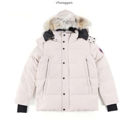 High Quality Mens Down Jacket Goose Coat Real Big Wolf Fur Canadian Wyndham Overcoat Clothing Fashion Style Winter Outerwear Parka 536