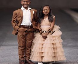 Brown Kids Boy Formal Wear Boy039s King Suits Wedding Dress Clothing Toddler Birthday Party Infant Outfits Sets Father And Son 7802857