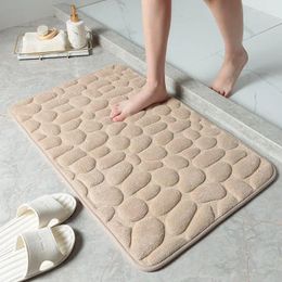 Carpets Household Cobblestone Embossed Doorway Carpet Doormat Bathroom Non-slip Absorbent Washable Rug Toilet Floor Mat Home Accessories