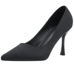 Dress Shoes 30-44 2024 Pointed Thin Heel High Heels Large Size Black Work Women Stiletto Pumps