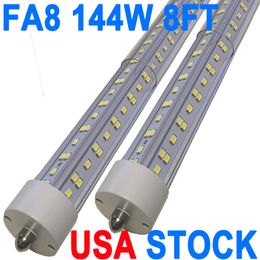 8FT LED Tube Light, T8 8FT LED Shop Light Bulbs 144W Cool White FA8 Base, Replacement for Florescent Fixtures 6500K for Warehouse Workshop Mall Shop Garage crestech