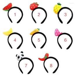 Hair Accessories Child Kids Fruit Series Plush Cloth Wrapped Headband Colorful Cute 3D Cartoon Watermelon Strawberry Toy Decor Hoop Sweet