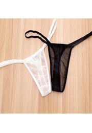 Sexy Women Plus Size Mesh lowRise Transparent Gstring Panties Sexy G string Micro Thong Women Knickers Smooth Briefs F74430148