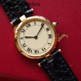 Carier Small clean factory High quality Womens Midcentury Gold Watch 18K gold Swiss swssi movement extremely rich ladies style 80s vintage elegant sapphire mirror l