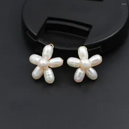 Pendant Necklaces 10pcs 1 Inch Natural White Freshwater Pearls Flower Clusters Handmade Wired Charms Women Statement Jewelry