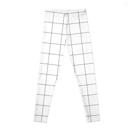 Active Pants Windowpane Check Grid (black/white) Leggings Workout Clothes For Gym Wear Womens