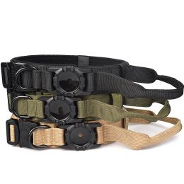 Collars Adjustable GPS Training Tracker AirTag Dog Collar with Nylon Tactical Pet Collars