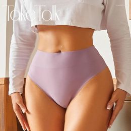 Women's Shapers 1PCS Seamless Mid Rise Panties Women G-String Thongs Bodysuit Ice Silk Shaperwear High Elastic Slimming Underwear Tummy