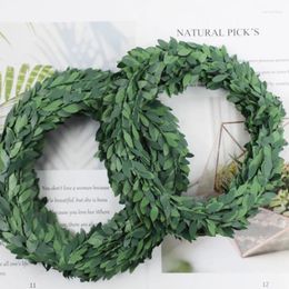 Decorative Flowers Iron Wire Rattan Simulation Christmas Wreath DIY Woven Handmade Plant Decoration PVC Material Wreaths