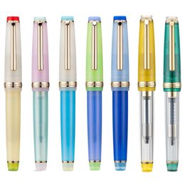 Jinhao 82 Fountain Pen Customised Mixed Macaron Colour Acrylic EFFMBent Nib Golden Trim with Converter Writing 240229