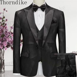 Pants Thorndike Tailored Made Single Breasted Mens Suits Pants Summer Beach Groom Suit Casual Business Wedding Best Man Blazer
