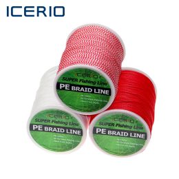 Lines ICERIO 100meter PE Braided Assist Hooks Line Saltwater Fishing Jigging Hook DIY Trolling Lure Tied Line Spear Fishing