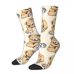Men's Socks Funny Seamless Pattern Toy Teddy Retro Harajuku Bear Hip Hop Novelty Crew Crazy Sock Gift Printed