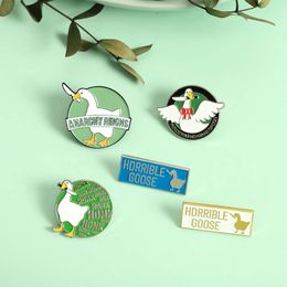 New Product Creative Cartoon Big Baking Paint Craft Cute White Goose Alloy Brooch