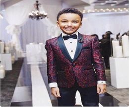 2020 New Print Boys Tuxedo Formal Party Dinner Suits Shawl Lapel Suit Tuxedo for Kids Wedding Suits JacketPants Two Pieces Custom3513196