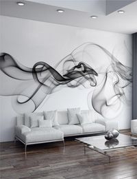 Modern Abstract Black And White Smoke Fog Mural Wallpaper Living Room Bedroom Art Home Decor SelfAdhesive Waterproof 3D Sticker 24469219