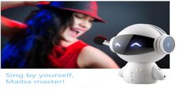 intelligent mini robot bluetooth bt speaker smartrobot cute portable btspeaker with csr3 bass tf aux and power bank function 1pcs 7665707