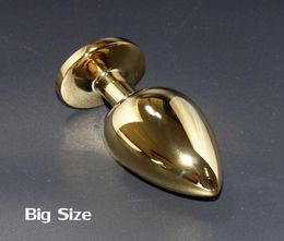 2016 Stainless Steel Golden Butt Plug Adult Sex Products Metal Anal Toys2905813