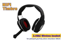 New Generation 24G Pro Optical Fibre Wireless Gaming Stereo Headphones Headset for PS 3 PS 4 XBOX ONE360 MAC PC TV WII 2pcslot3724678