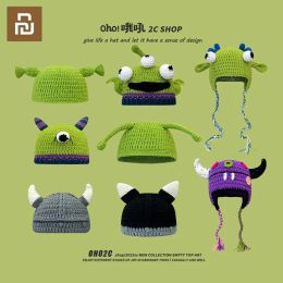 Control Youpin 2022 Unisex Funny Shrek Wool Hat Female Autumn and Winter Devil Long Braids Green Knitted Pullover Hat Tide Fashion Gifts