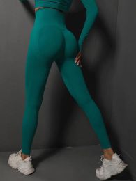Capris Solid Colour Leggings Seamless Push Up Yoga Pants Tights Fitness High Waist Shorts Women Gym Workout Pants peach butt Pants