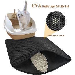 Houses Waterproof Pet Cat Litter Mat EVA Double Layer Pet Litter Box Mat Nonslip Sand Cat Pad Washable Bed Mat Clean Pad Products