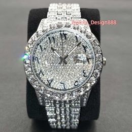 Hot Sale Factory Wholesale Luxury Customized Iced Out Watch Mens Waterproof Full Diamond Men Watches Round Case Mens Watch