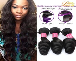 7A Quality Brazilian Virgin Hair Loose weave Cheap Peruvian Malaysian Virgin Remy Human Hair 3 4Bundles Lot Double Weft Hair9617989