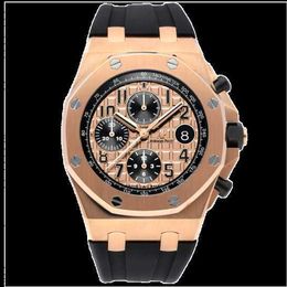 Business Wrist Watches Chronograph Wristwatch AP Watch Royal Oak Offshore Series 18K Rose Gold Automatic Machinery 26470OR.OO.A002CR.01 Watch