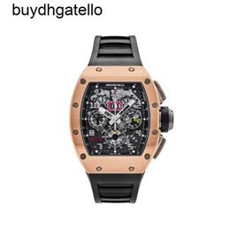 RicharsMill Watch Top Clone Swiss Mechanical Movement Mens Watch 011 Felipe Massa Time Code Rose Gold