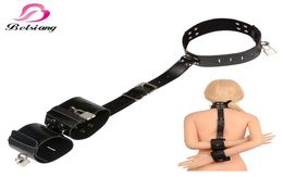 Leather Bondage Restraints Women Slave Neck Collar To Fetish Bdsm Bondage Gear Adult Sex Toys For Couple Sex Products S10295740033