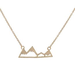 Fashionable mountain peaks necklaces geometric landscape character pendant necklaces electroplating silver plated necklaces gift f280R