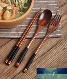 3pcs Korean Dinnerware Set Wooden Tableware Set Spoon Fork Chopsticks Luxury Cutlery Gift Flatware Dishwasher Safe6958088