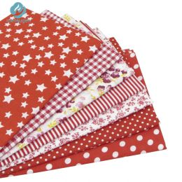 Fabric 7pcs Red 100% Cotton Patchwork Fabric for DIY Sewing Quilting Tissue Kids Bedding Textiles Tilda Doll Cloth Fabric 50*50cm