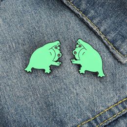 Jewellery Cartoon Alloy Emblem Creative and Personalised Funny Frog Lacquer Brooch Clothing Accessories