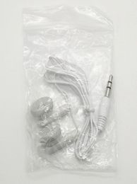 500PcsLot White Cheapest Disposable EarphoneHeadsetEarbuds for Stall Party Museum Bus or Train Plane school as gift5103906