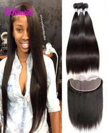 brazilian virgin hair bundles with lace front closures straight human hair bundles with lace frontal brazilian straight bundles an7834605