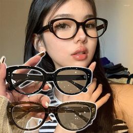 Sunglasses 2024 Fashion Unisex Cat Eye Anti Blue Light Glasses Pc Frame Party Eyeglasses Metal Studs Oval Decorative Eyewear