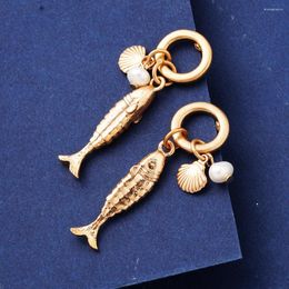 Dangle Earrings Vintage Metal Enamel Pearls Shaped For Women 2024 Design Statement Jewellery Accessories Drop