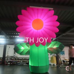 Shopping Mall Decoration Inflatable Colorful Sunflower Plants Models with light For Advertising