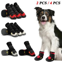 AntiSlip Dog Snow Boots Waterproof Shoes for Large Dogs Reflective Hiking Soft Breathable Paw Protectors Pets 240228