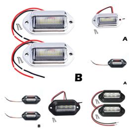 New New New New Number Light 6 LED For SUV Truck Trailer Van Tag Step Lamp White Bulbs Car Products License Plate Lights