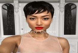 human hair wigs glueless full lace front short pixie cut wigs brazilian hair african hair Ladies wigs for black women4890796