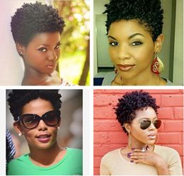 lovely brazilian Hair African Americ short kinky curly wig simulation human hair short curly wig in stock6222270